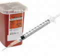 Sharps container with needle 