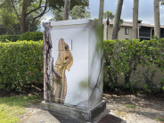 Utility Box Wrapped With Iguana Image