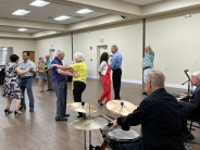 Seniors dancing during Ballroom Dancing