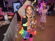 Daddy Daughter Dance Disco theme daughter with a gift