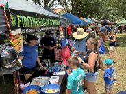 Chili Cook-Off attendees getting chili
