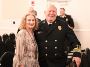 Fire Rescue Administrative Assistant Inger Chistensen and Division Chief Mark Jakubek.