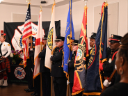 Palm Beach County Honor Guard and Pipes and Drum to leaf of the ceremony.