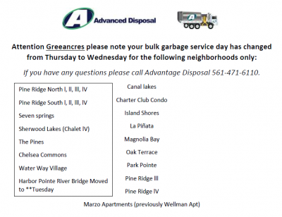 Garbage Pick up Days