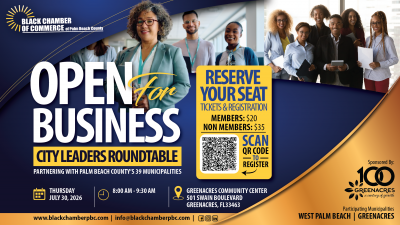 Open for Business: City Leaders Roundtable Flyer
