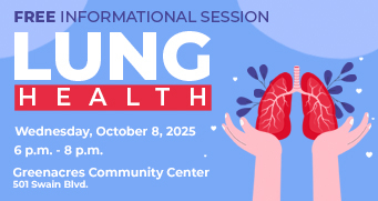 Lung Health Informational Session - October 8 at 6 pm.