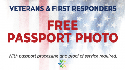 Passport Photo for Veterans and First Responders.
